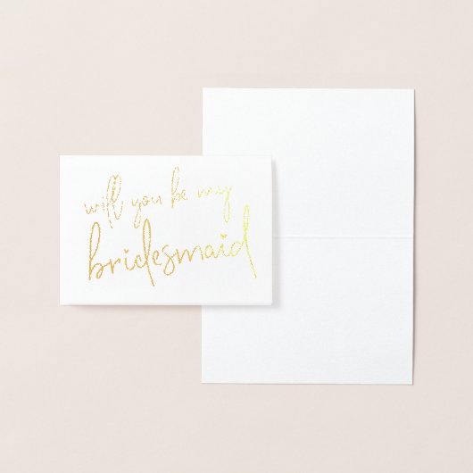WERDEN SIE MEIN BRIDESMAID Hand geschrieben modern Folienkarte (Anzeige)