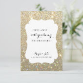 Werden Sie mein Bridesmaid-Hochzeitstag Fab-Glitze Einladung (Stehend Vorderseite)