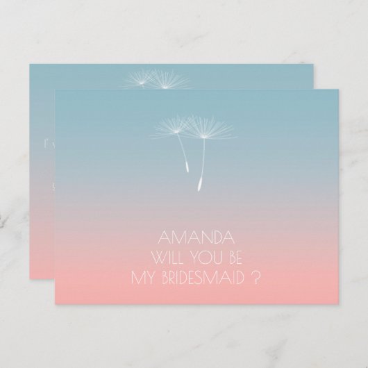 Werden Sie mein Bridesmaid-Löwenpulver blau sein? Einladungspostkarte (Vorne/Hinten)