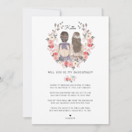 Werden Sie mein Bridesmaid/mein Vorschlag zur Trau Einladung
