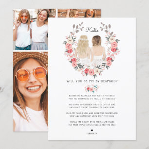 Werden Sie mein Bridesmaid/mein Vorschlag zur Trau Einladung