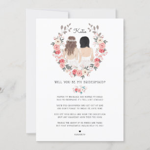 Werden Sie mein Bridesmaid/mein Vorschlag zur Trau Einladung