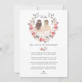 Werden Sie mein Bridesmaid/mein Vorschlag zur Trau Einladung