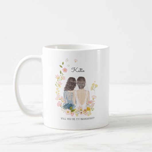 Werden Sie mein Bridesmaid/mein Vorschlag zur Trau Kaffeetasse (Links)