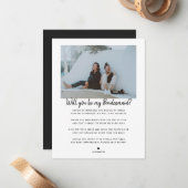 Werden Sie mein Bridesmaid/mein Vorschlag zur Trau Mitteilungskarte (Vorderseite/Rückseite Beispiel)