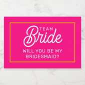 Werden Sie mein Bridesmaid Mini Sparkling Wine Lab Schaumweinetikett (Einzelnes Label)