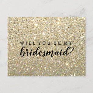 Werden Sie mein Bridesmaid-PC sein - GoldGlitFab I Einladungspostkarte