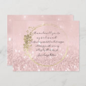 Werden Sie mein Bridesmaid Pink Blush Gold Glitzer Einladungspostkarte (Vorne/Hinten)