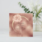 Werden Sie mein Bridesmaid Pink Gold Rose Glass Lu Einladung (Stehend Vorderseite)