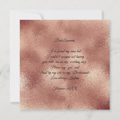 Werden Sie mein Bridesmaid Pink Gold Rose Glass Lu Einladung (Rückseite)