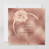Werden Sie mein Bridesmaid Pink Gold Rose Glass Lu Einladung (Vorderseite)