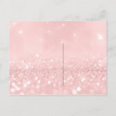 Werden Sie mein Bridesmaid Pink Powder Gold Glitze Einladungspostkarte (Rückseite)