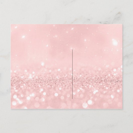 Werden Sie mein Bridesmaid Pink Powder Gold Glitze Einladungspostkarte (Rückseite)