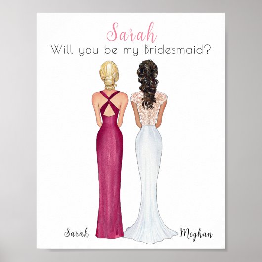 Werden Sie mein Bridesmaid-Poster sein? Poster (Vorne)