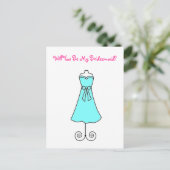 Werden Sie mein Bridesmaid-Postkartenkleid sein? Einladungspostkarte (Stehend Vorderseite)