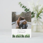 Werden Sie mein Bridesmaid Rustikaler Pine Tree Wi Postkarte (Stehend Vorderseite)