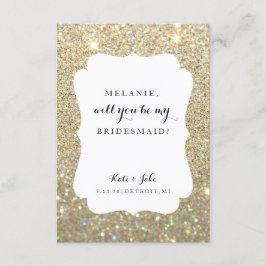 Werden Sie mein Bridesmaid sein - Gold-Glitzer der Einladung