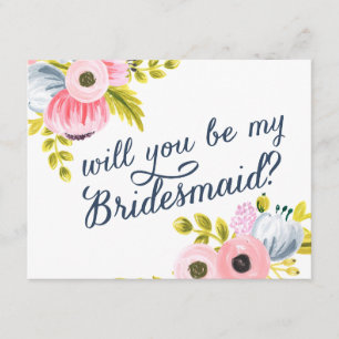 WERDEN SIE MEIN BRIDESMAID SEIN? handgemalte Karte