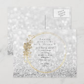 Werden Sie mein Bridesmaid-Silbergrau-Glitzer sein Einladungspostkarte (Vorne/Hinten)