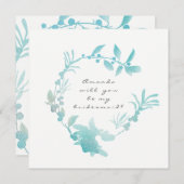 Werden Sie mein Bridesmaid Silver Tiffany Wreath s Einladung (Vorne/Hinten)