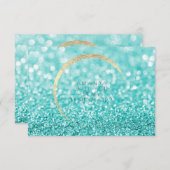 Werden Sie mein Bridesmaid Tiffany Gold Glitzer? Einladung (Vorne/Hinten)