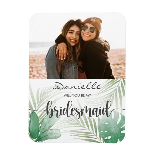 Werden Sie mein Bridesmaid Tropical Monsternet Mag Magnet (Vertikal)