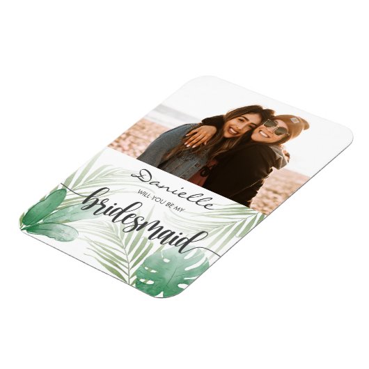 Werden Sie mein Bridesmaid Tropical Monsternet Mag Magnet (Linke Seite)