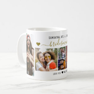 Werden Sie mein Bridesmaid-Vorschlag FotoCollage Kaffeetasse
