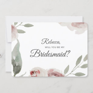 Werden Sie mein Bridesmaid Watercolor Eukalyptus s Einladung