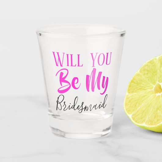 WERDEN SIE MEIN BRIDESMAID WEDDING PARTY SHOT GLAS (Vorderseite)