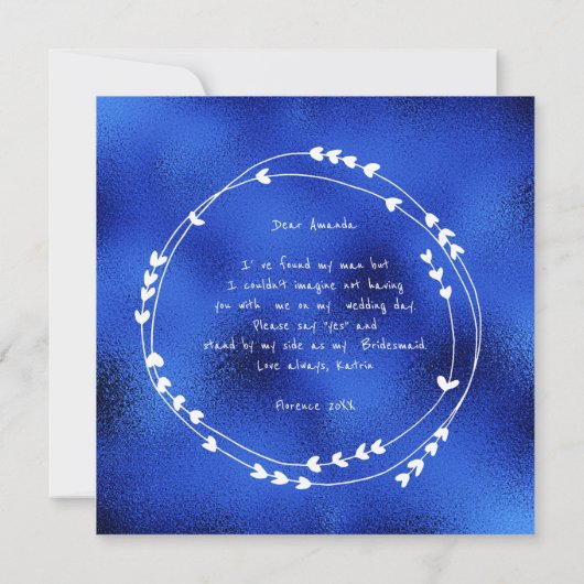 Werden Sie mein Bridesmaid-Weißgläser sein? Einladung (Rückseite)