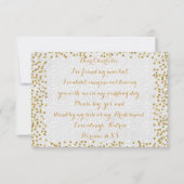 Werden Sie mein Bridesmaid White Gold Confetti sei Einladung (Rückseite)