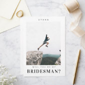 Werden Sie mein Bridesman Minimalistisch Foto Mode Einladung