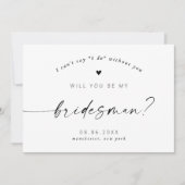 Werden Sie mein Bridesman Modern Elegantes Skript Einladung (Vorderseite)