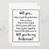 Werden Sie mein Bridesman sein Ankündigung (Vorne/Hinten)