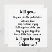 Werden Sie mein Bridesman sein Feiertagskarte (Vorne/Hinten)