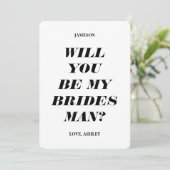 Werden Sie mein Bridesman sein? Moderne Texteinlad Einladung (Stehend Vorderseite)