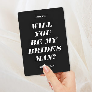 Werden Sie mein Bridesman sein? Moderne Texteinlad Einladung