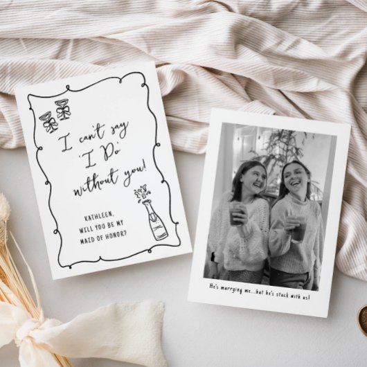 Werden Sie mein...Champagne Doodle Bridal Vorschla Karte