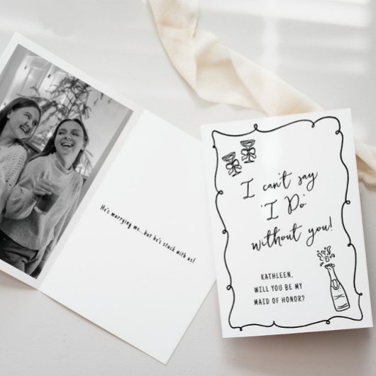 Werden Sie mein...Champagne Doodle Bridal Vorschla Karte