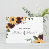 Werden Sie mein Ehrengast der Sonnenblume sein? Einladung (Stehend Vorderseite)