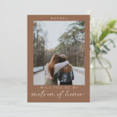 Werden Sie mein Ehrenkollege Foto Boho sein? Einladung (Stehend Vorderseite)