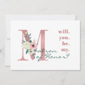 Werden Sie mein Ehrenkollege sein, Rosa Blumenbrie Einladung (Vorderseite)