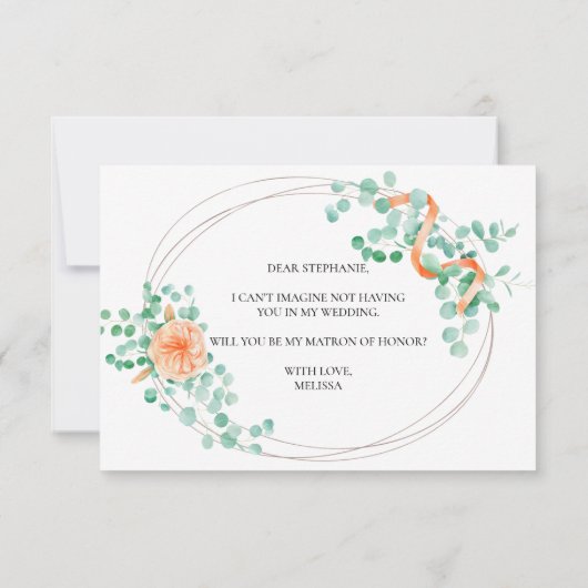 Werden Sie mein Ehrenmatron von Eukalyptus Peach s (Rückseite)
