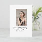 Werden Sie mein Foto Bridesmaid elegante moderne Einladung (Stehend Vorderseite)