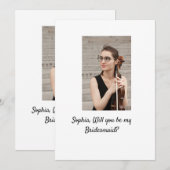 Werden Sie mein Foto Bridesmaid elegante moderne Einladung (Vorne/Hinten)
