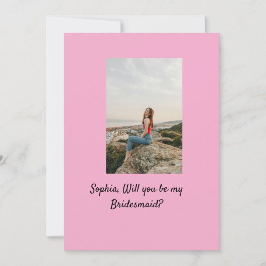 Werden Sie mein Foto Bridesmaid elegante moderne Einladung (Vorderseite)