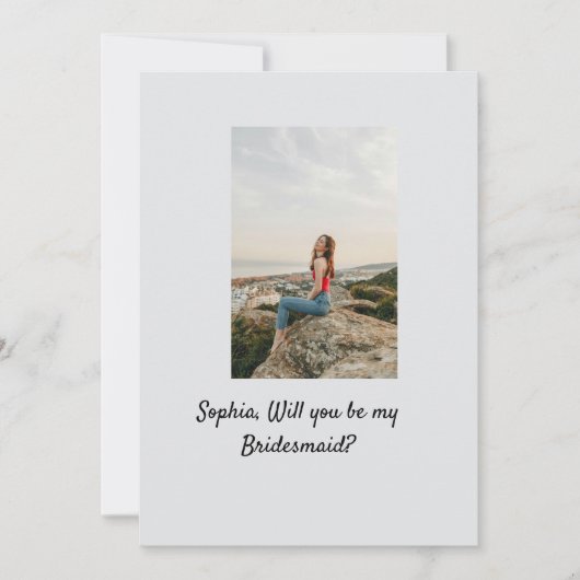 Werden Sie mein Foto Bridesmaid elegante moderne Einladung (Vorderseite)