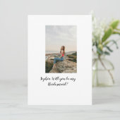 Werden Sie mein Foto Bridesmaid elegante moderne Einladung (Stehend Vorderseite)