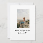Werden Sie mein Foto Bridesmaid elegante moderne Einladung (Rückseite)